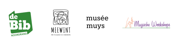 Logo's Regiobib Noordrand, Meewint, Musée Muys, Muzische Workshops